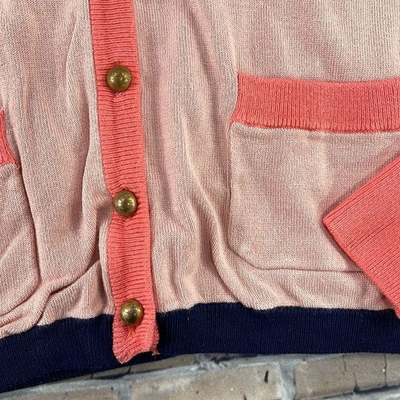 Women’s The Webster Pink & Blue Rayon Blend Button Down Pocket Cardigan (M) P02 - Picture 6 of 9